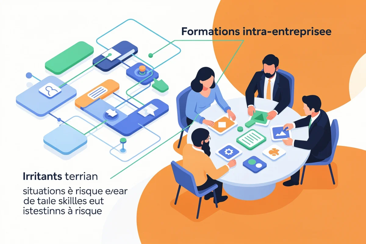 Cadrer vos formations intra-entreprise pour viser juste Cadrer vos formations intra-entreprise pour viser juste (et éviter le hors-sujet) — Illustration — formations intra-entr