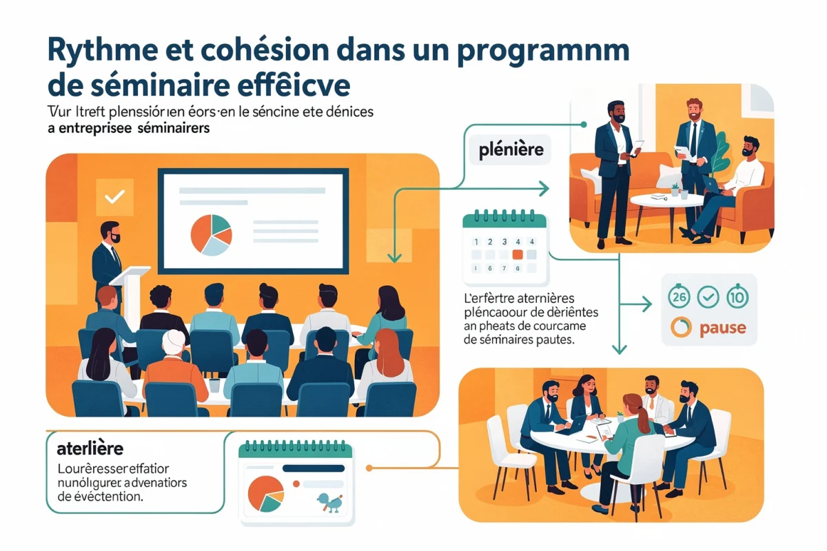 Concevoir un programme qui tient le rythme et crée de la cohésion — Illustration — séminaires entreprise — The Lab
