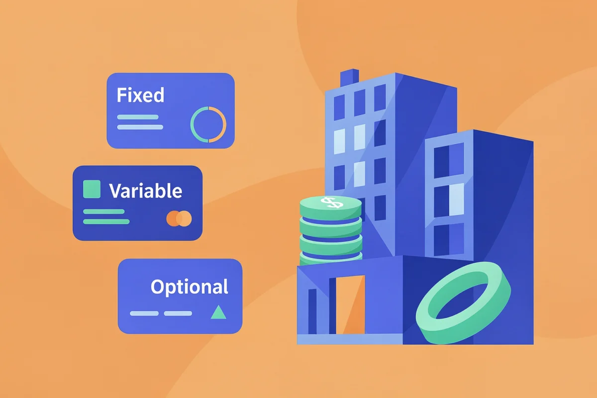Comprendre ce que vous payez : fixe, variable, optionnel — Illustration — coûts domiciliation — The Lab
