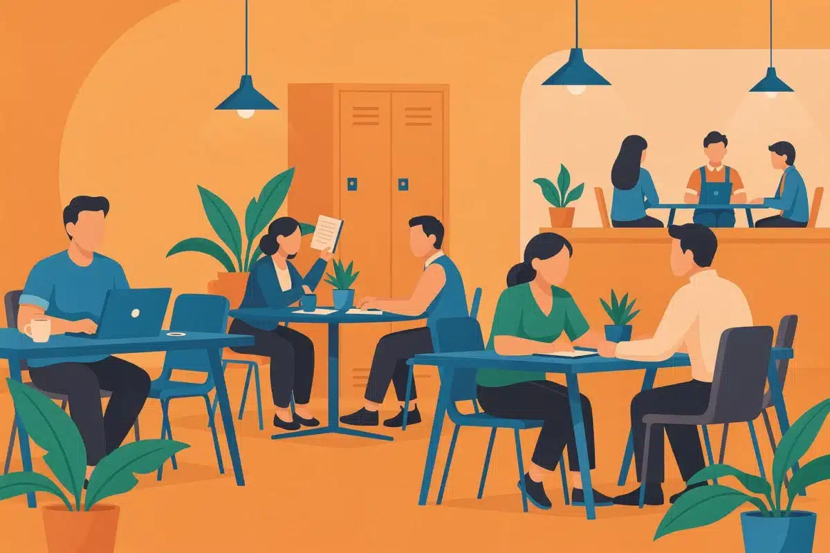 Salles de coworking : flexibilité, services et usages quotidiens — Illustration — salles de coworking — The Lab